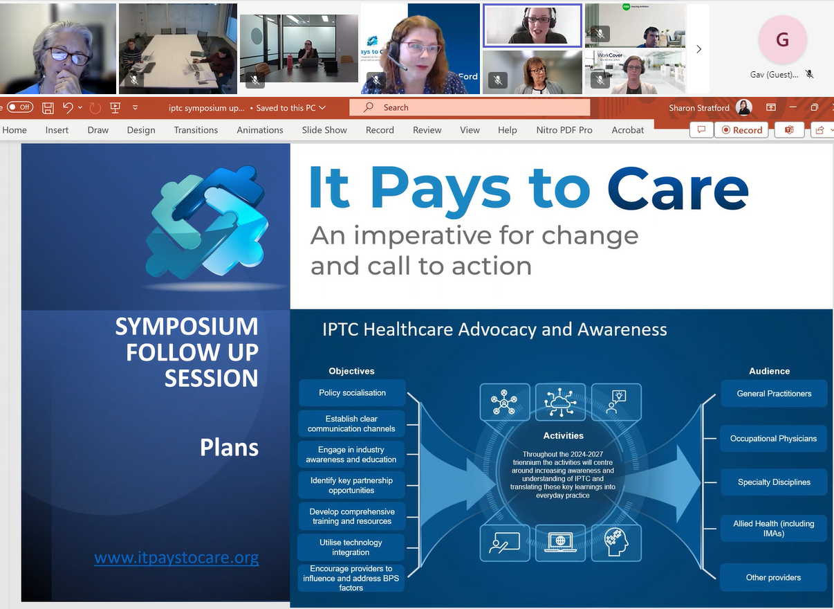 It Pays to Care - Symposia follow up
